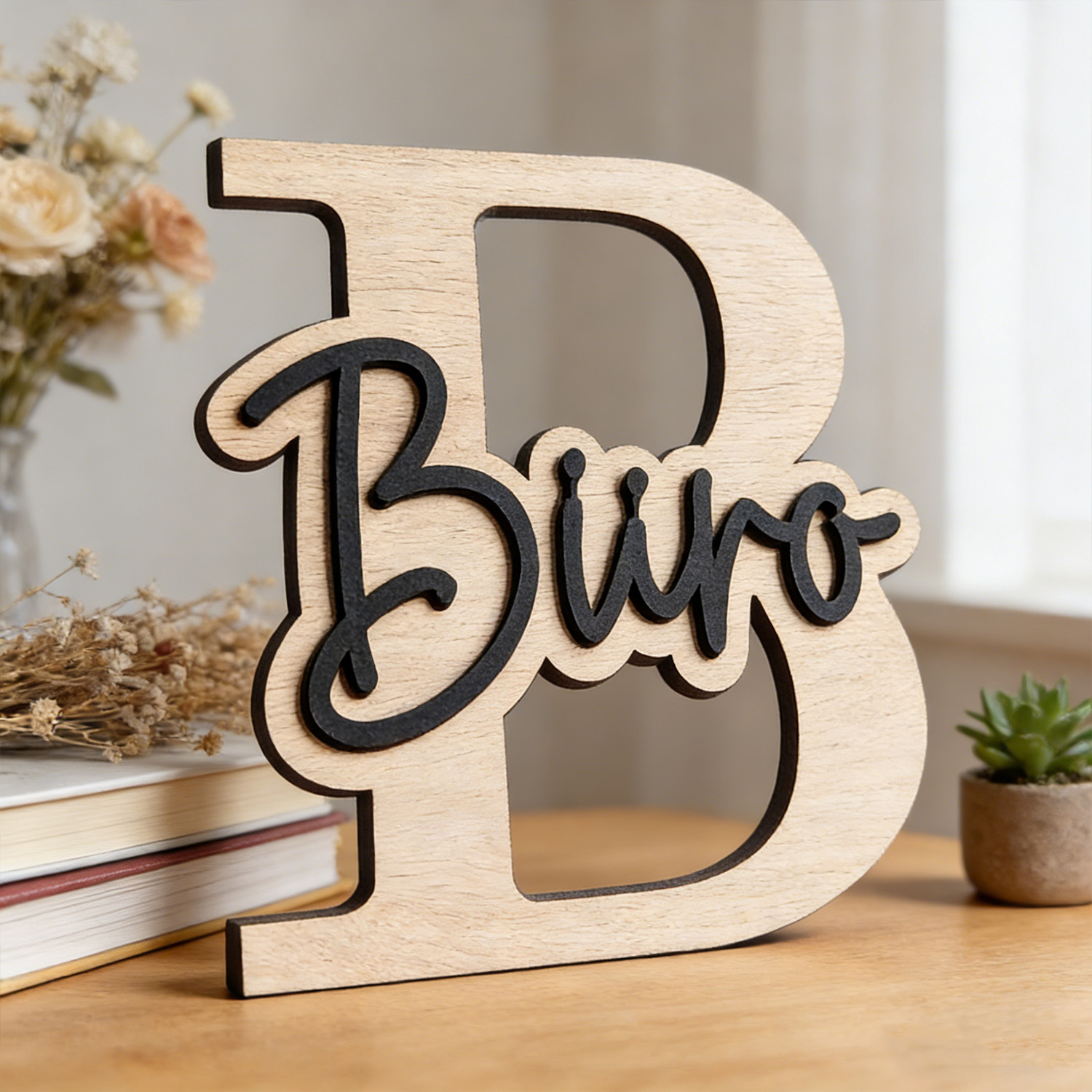 Wooden Letter Sign - 1pc 맞춤형 나무 문자 문패, 맞춤형