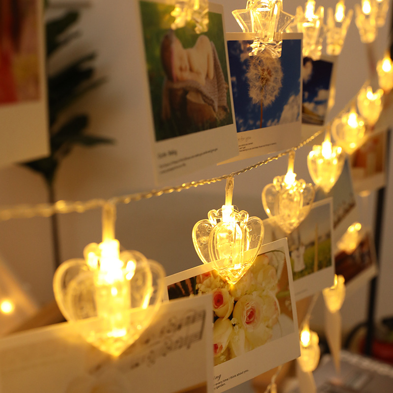 Fairy Lights Bedroom - 하트 모양 스트링 조명, 따뜻한 백색