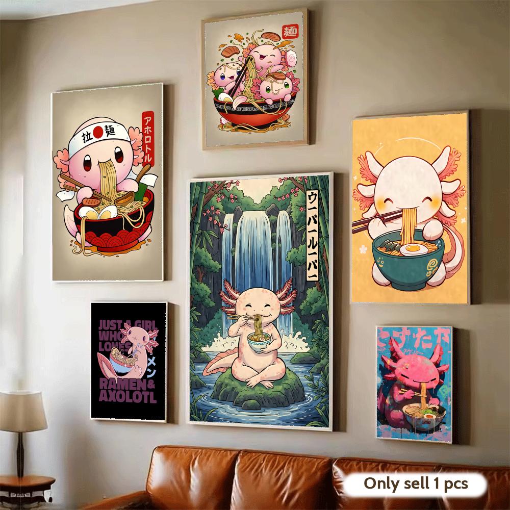 Home Decor Living Room Ideas - 라면 아홀로틀 아트 디자인 포스터 침실