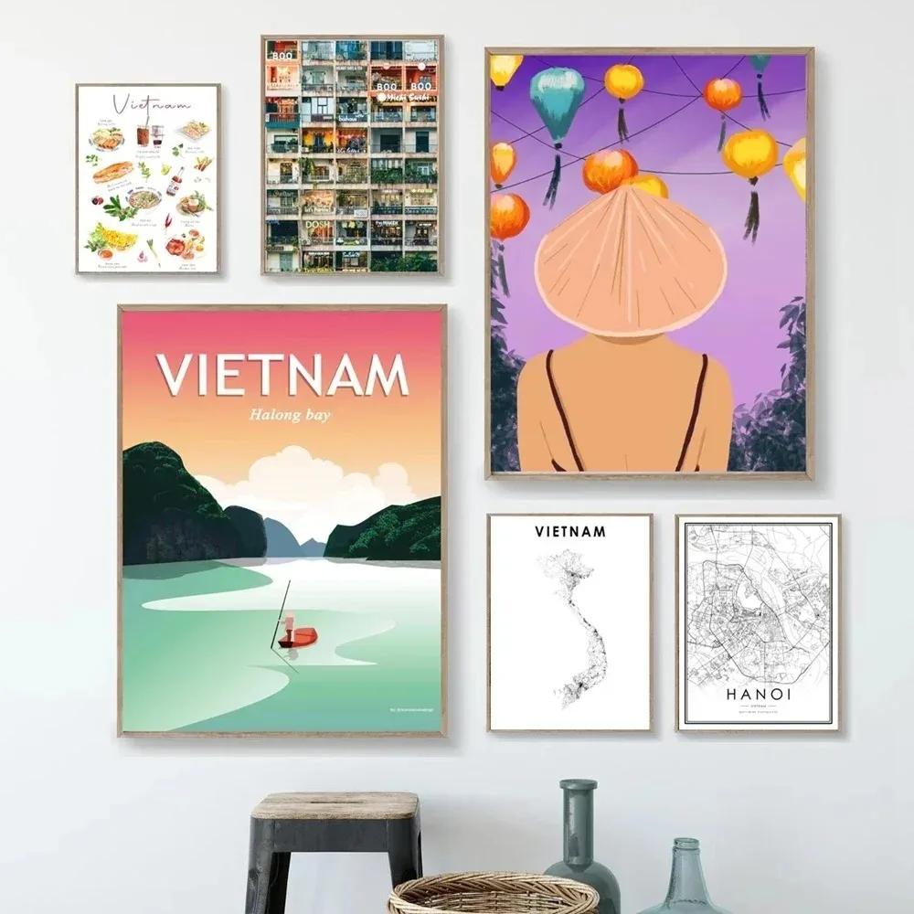 Home Decor Vietnam - 빈티지 하롱 베이 베트남 캔버스 여행