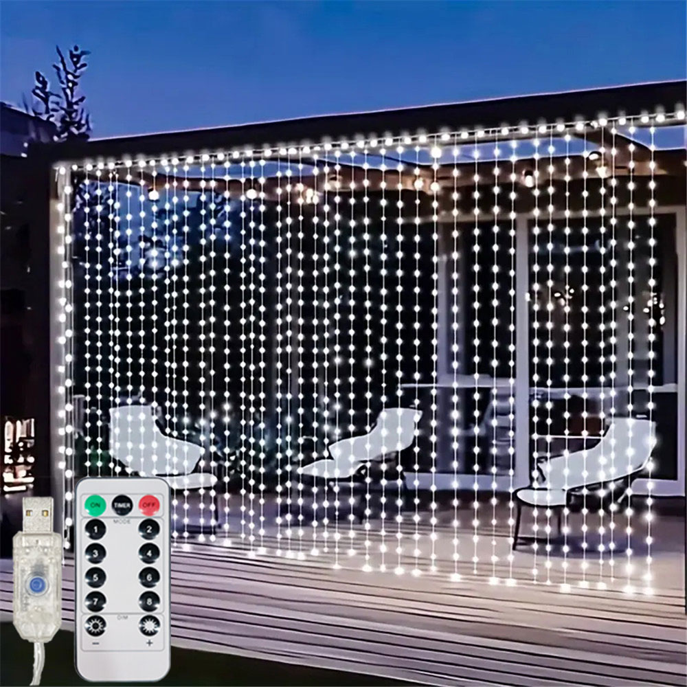 Fairy Lights Bedroom - 3/6M USB LED 커튼 8가지 모드