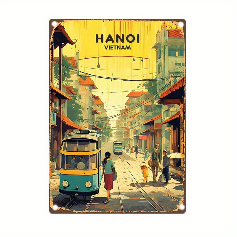 Home Decor Vietnam - 클래식 하노이 베트남 거리 풍경 틴