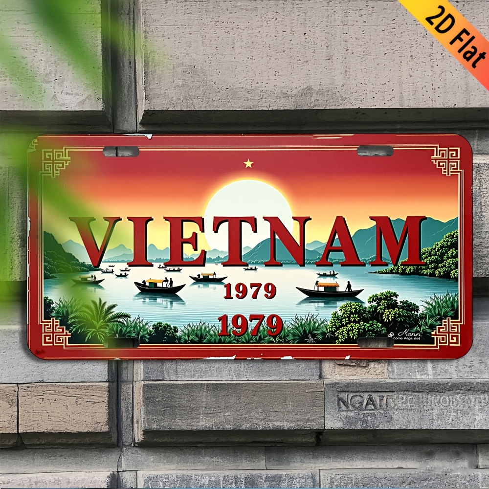 베트남 1979년 경치 좋은 강 풍경 번호판 스타일 알 - Home Decor Vietnam 리뷰 및 가격