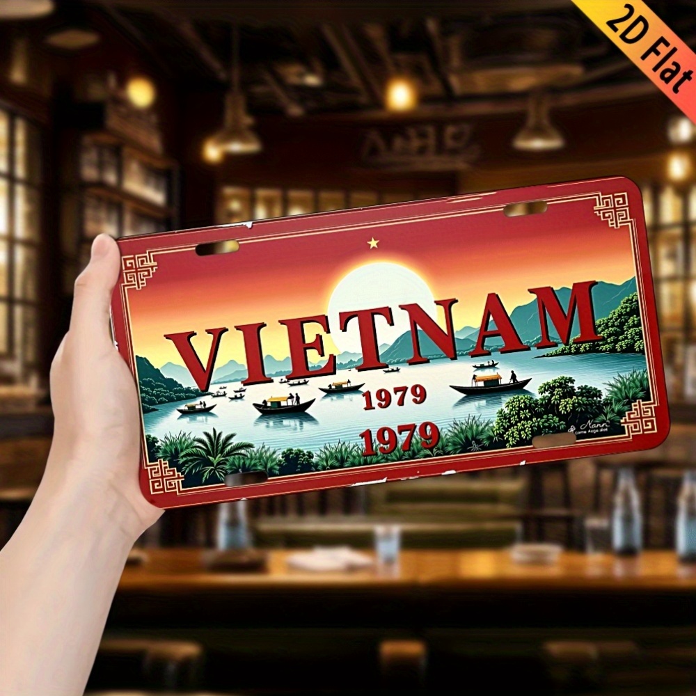 베트남 1979년 경치 좋은 강 풍경 번호판 스타일 알 - Home Decor Vietnam 리뷰 및 가격