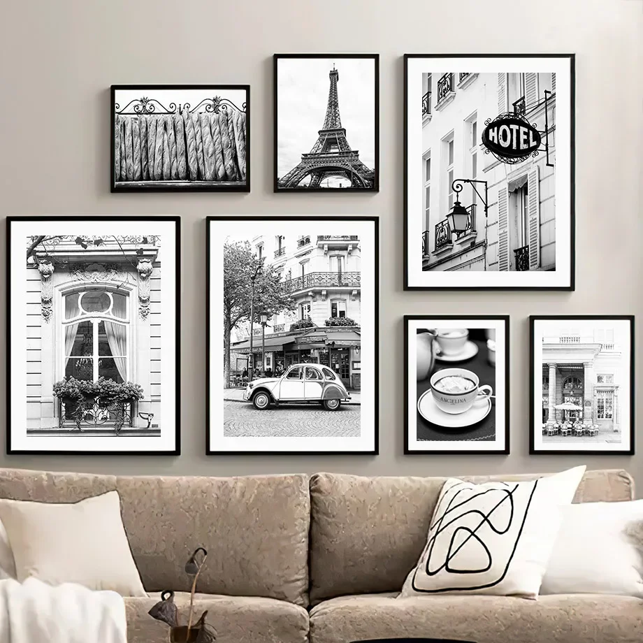 블랙 화이트 파리 타월 카페 스토어 빈티지 자동차 미니 - Home Decor Store 리뷰 및 가격