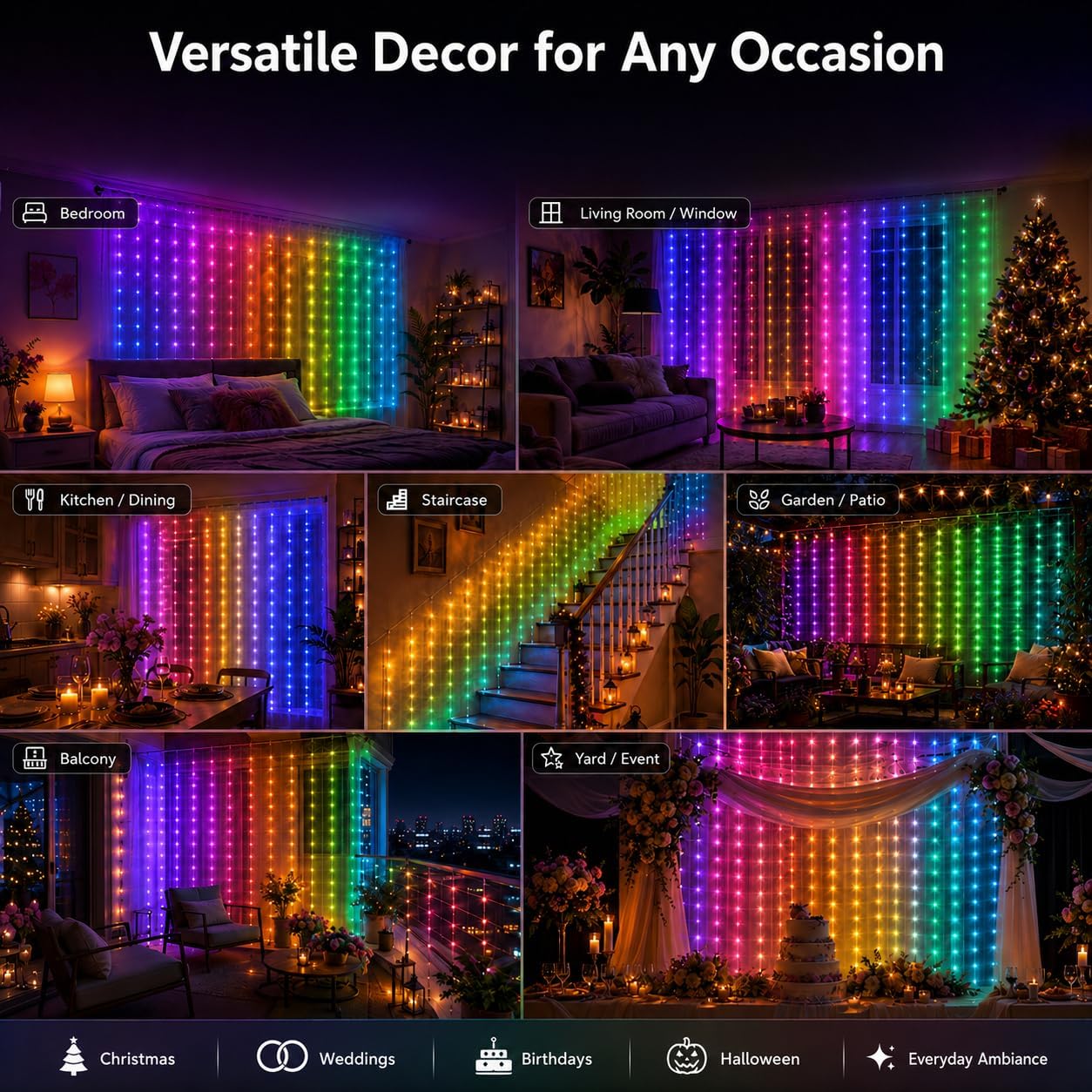 400LED 스마트 커튼 조명 블루투스 앱 원격 제어  - Fairy Lights Bedroom 리뷰 및 가격