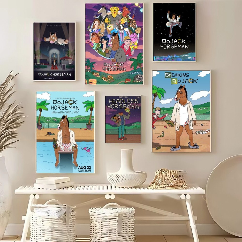 B-BoJack 만화 H-Horseman 포스터 다목적 - Home Decor Living Room Ideas 리뷰 및 가격