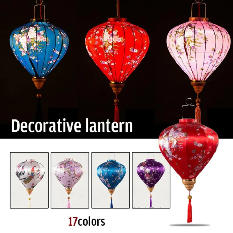 빈티지 실크 랜턴 12인치 베트남 일본 랜턴 꽃무늬 새 - Home Decor Vietnam 리뷰 및 가격